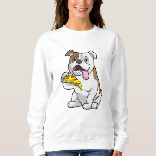 Sweatshirt Bulldog avec morceau de pizza