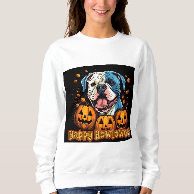 Sweatshirt Bulldog Happy Howloween (Devant)