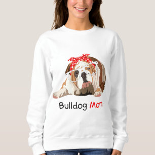 Sweatshirt Bulldog Maman Chien Bandana Animal Lover Cadeau Fe