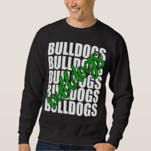 Sweatshirt Bulldogs Green School Sports Fan Team Spirit