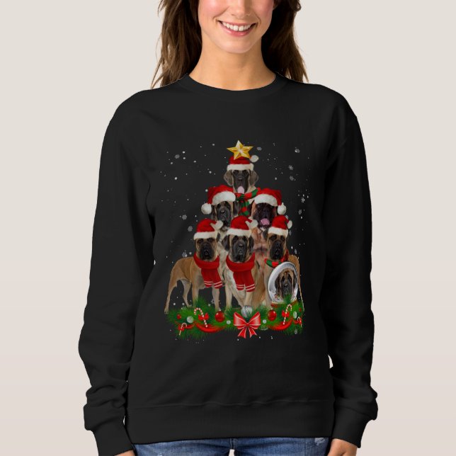 Sweatshirt Bullmastiff Dog Christmas Tree (Devant)