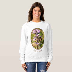 Sweatshirt Bumble Beer Sur Fleur Violet Personnalisé