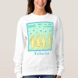 Sweatshirt Bunnies Danse comme personne ne regarde vert jaune