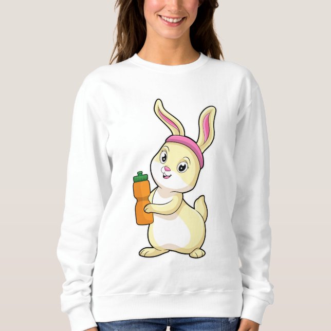 Sweatshirt Bunny at fitness with Drinking bottle (Devant)