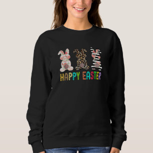 Sweatshirt Bunny Buffalo Red Plaid Empreinte de léopard Joyeu