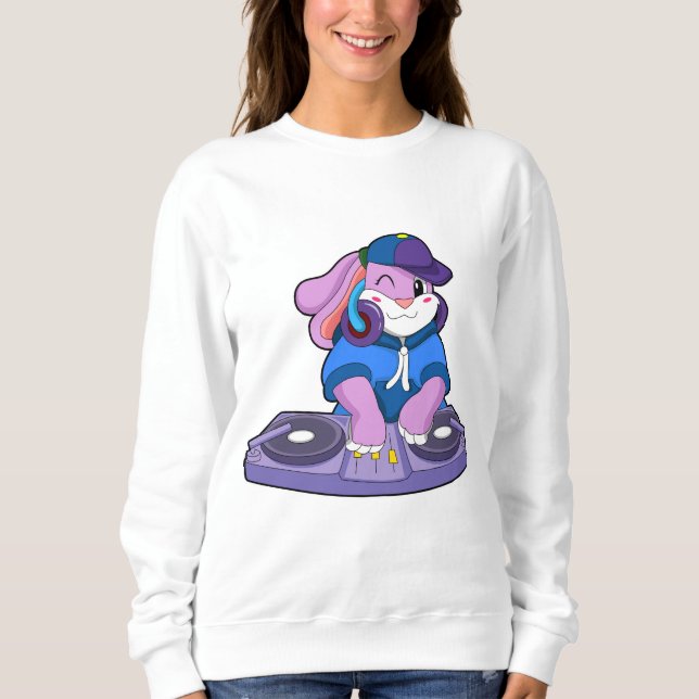 Sweatshirt Bunny comme musicien avec mixeur (Devant)
