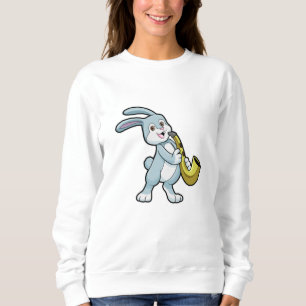 Sweatshirt Bunny en musique avec saxophone