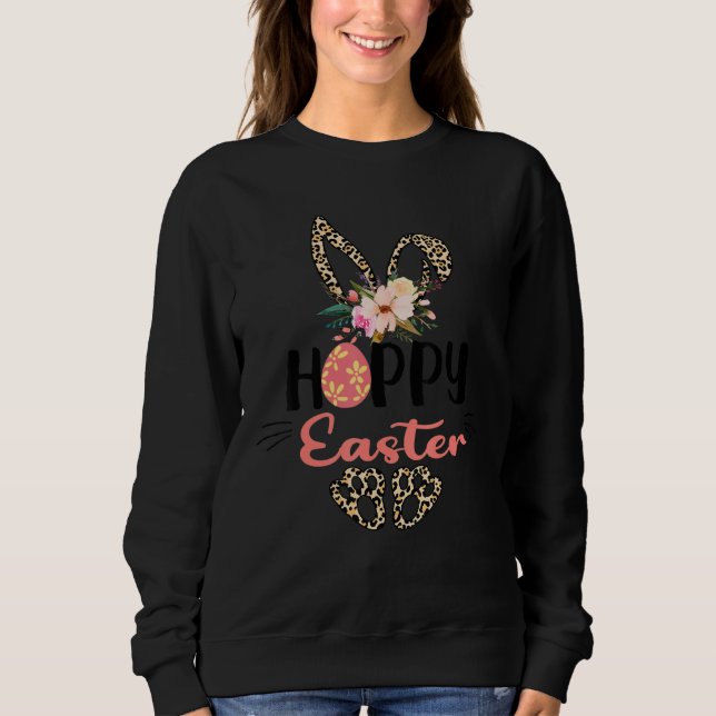 Sweatshirt Bunny Est Hoppy avec Leopard (Devant)