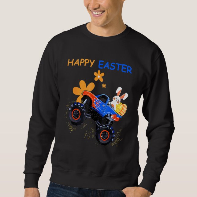 Sweatshirt Bunny Jour de Pâques Monster Truck Eglises Pâques  (Devant)