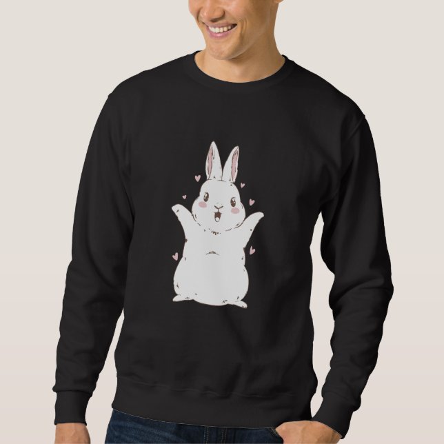 Sweatshirt Bunny Rabbit Christmas New Year cute (Devant)