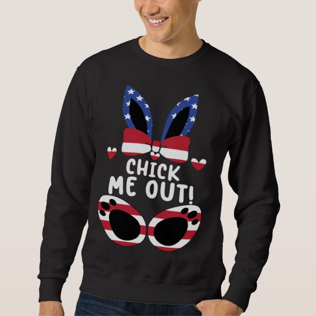 Sweatshirt Bunny Rabbit Eggs Hunting Happy Easter Day Chick M (Devant)