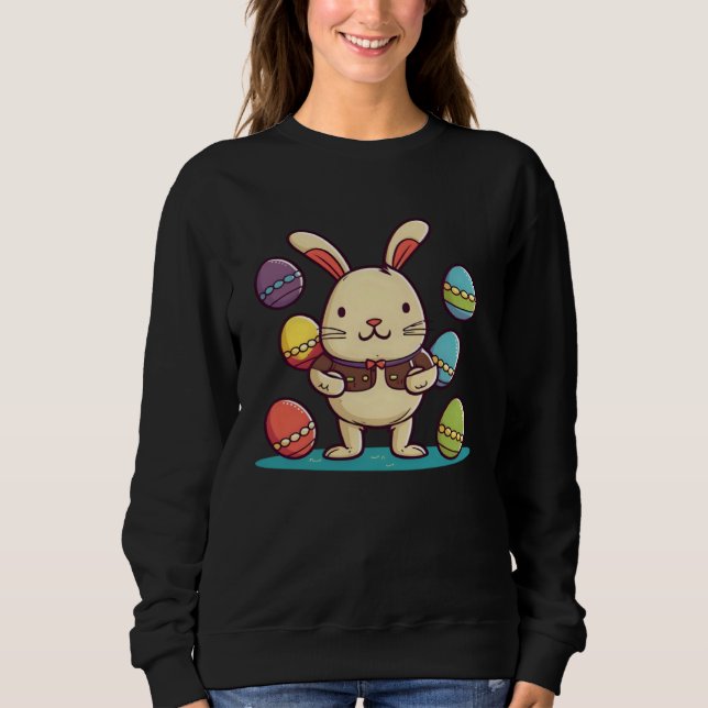 Sweatshirt Bunny With Eggs Christian Easter (Devant)