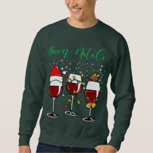 Sweatshirt Buon Natale Vin Festif Verre italien Noël