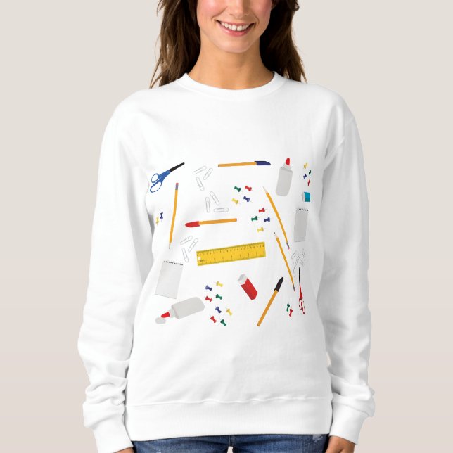 Sweatshirt Bureau scolaire et artisanat Fournitures Motif (Devant)