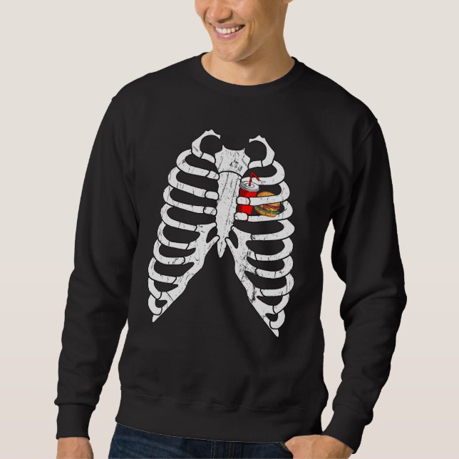 Sweatshirt Burger Skeleton Xray Hamburger Fast Food Français  (Devant)
