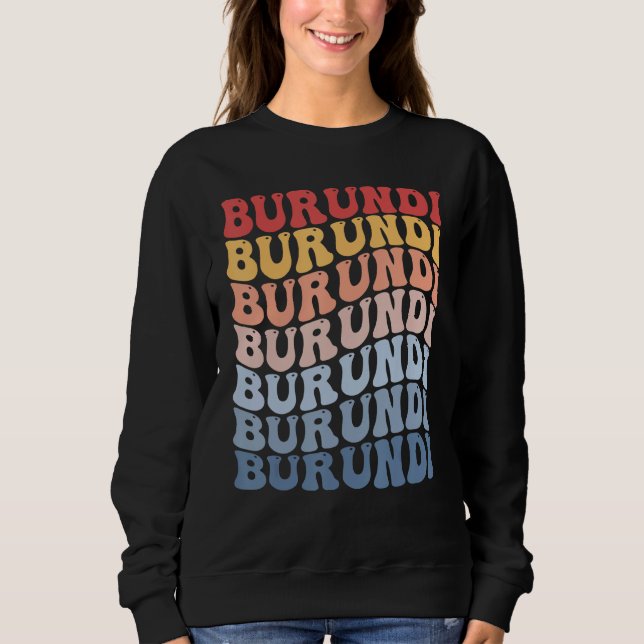 Sweatshirt Burundi Groovy Retro Burundian (Devant)