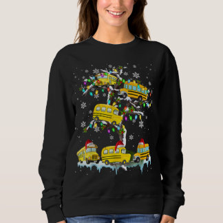 Sweatshirt Bus scolaire à Noël Arbre Père Noël Bus scolaire à