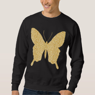 Sweatshirt Butterfly Gold Parties scintillant Bling papillon