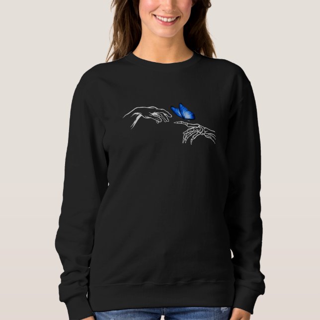 Sweatshirt Butterfly Satans blue Butterfly grunge Goth   (Devant)