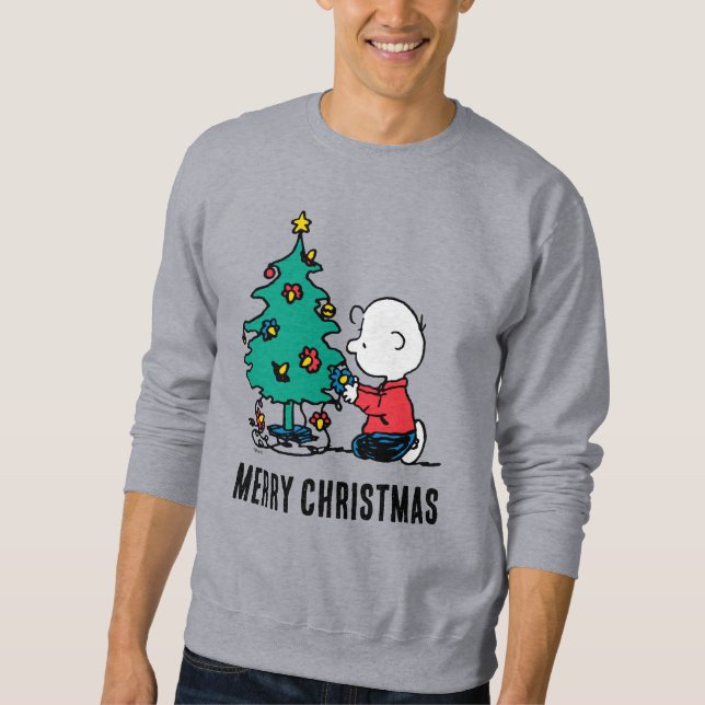 Sweatshirt cacahuètes | Lumières de Noël Brown Charlie (Devant)