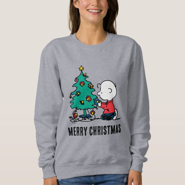 Sweatshirt cacahuètes | Lumières de Noël Brown Charlie (Devant)
