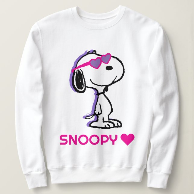 Sweatshirt cacahuètes | Lunettes de soleil Coeur Snoopy (Design devant)