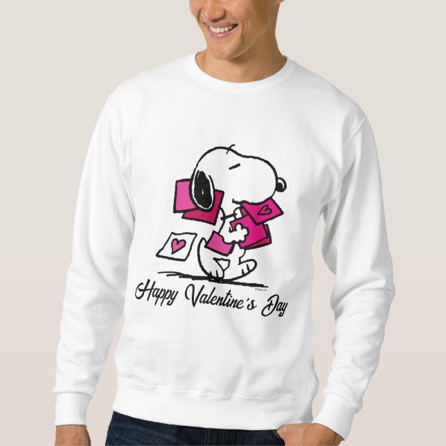Sweatshirt cacahuètes | Saint Valentin | Snoopy Avec Valentin (Devant)