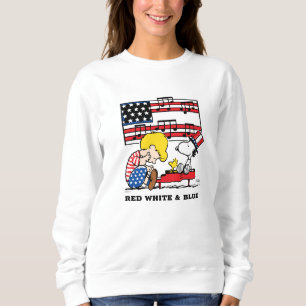 Sweatshirt cacahuètes Schroeder patriotique, Woodstock & Sn
