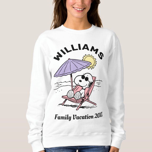 Sweatshirt cacahuètes | Snoopy Beach Vacances en famille (Devant)