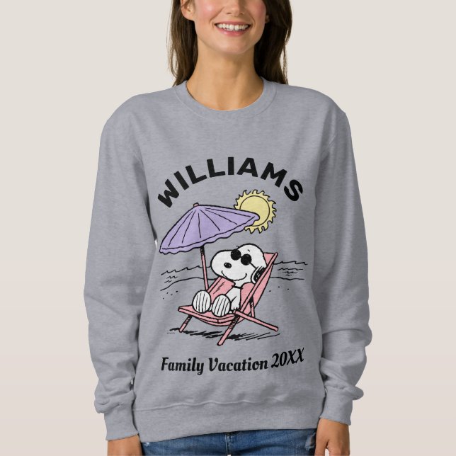 Sweatshirt cacahuètes | Snoopy Beach Vacances en famille (Devant)