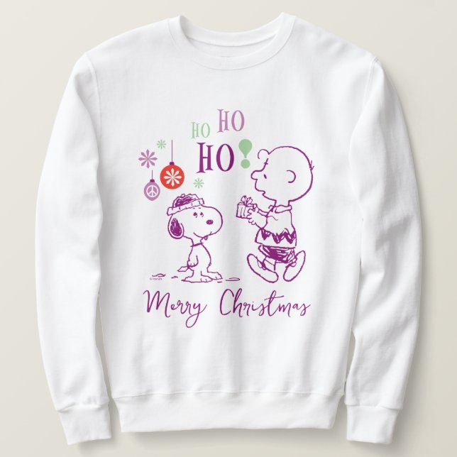 Sweatshirt cacahuètes | Snoopy & Charlie Brown Ho Ho Ho (Design devant)