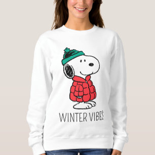 Sweatshirt cacahuètes Snoopy Chat d'hiver et Casquette