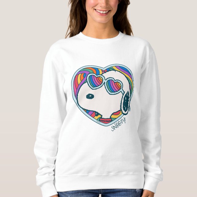 Sweatshirt cacahuètes | Snoopy Heart Rainbow (Devant)