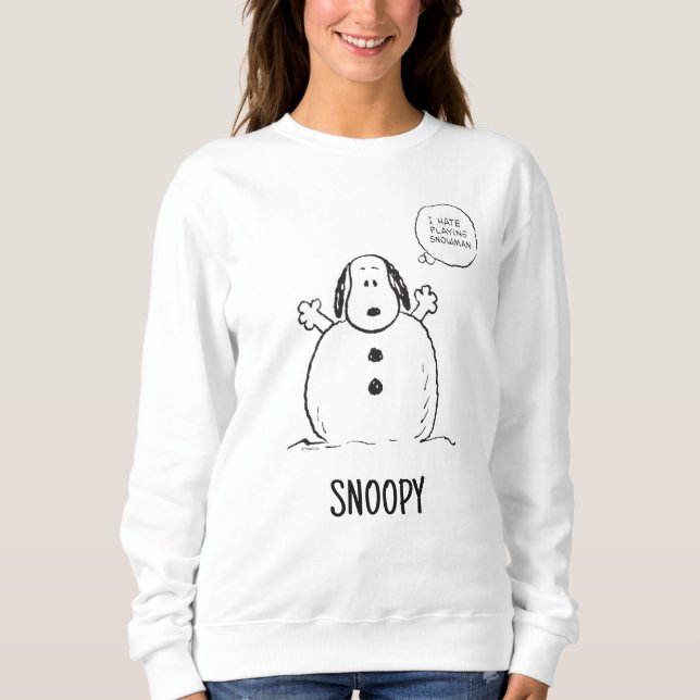 Sweatshirt cacahuètes | Snoopy Jouer Snowman (Devant)