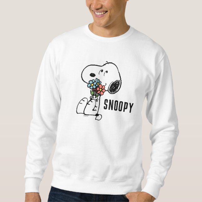 Sweatshirt cacahuètes | Snoopy Stop & Smell the Flowers (Devant)