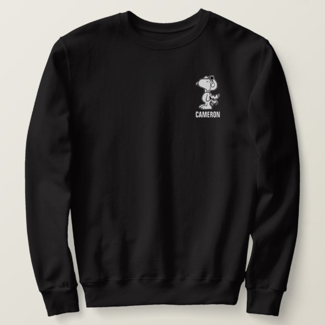 Sweatshirt cacahuètes | Snoopy the Flying Ace BW (Design devant)