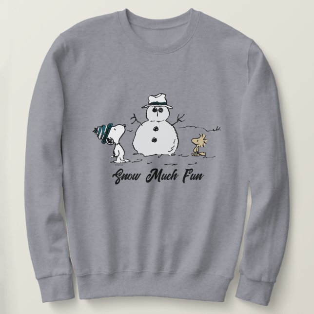 Sweatshirt cacahuètes | Snoopy & Woodstock Build A Snowman (Design devant)
