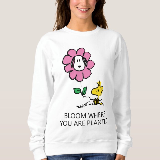 Sweatshirt cacahuètes | Snoopy & Woodstock Flower (Devant)