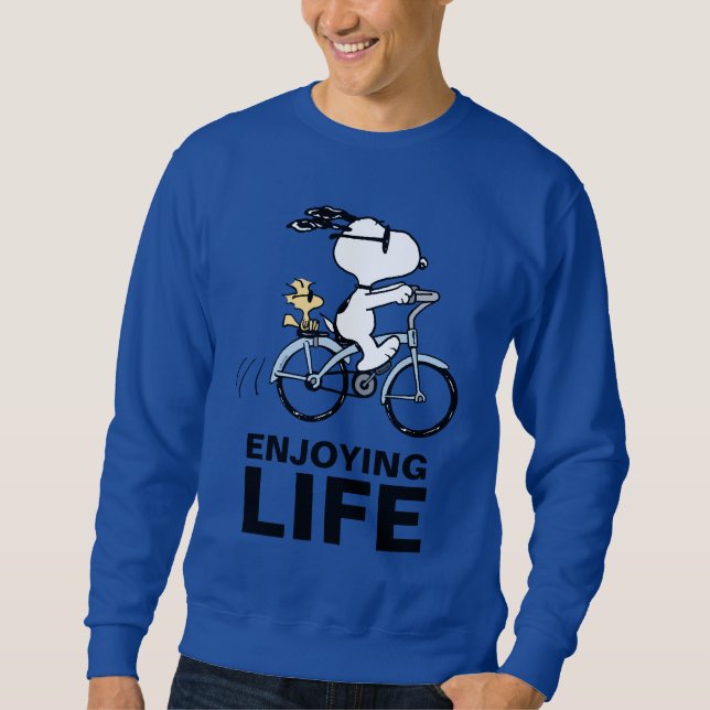 Sweatshirt cacahuètes | Vélo Snoopy & Woodstock (Devant)