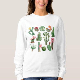 Sweatshirt Cactus colorés et fleurs succulentes