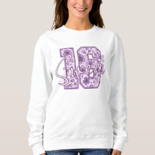 Sweatshirt Cadeau de 16 ans Fleurs de Lavande Violette Douce