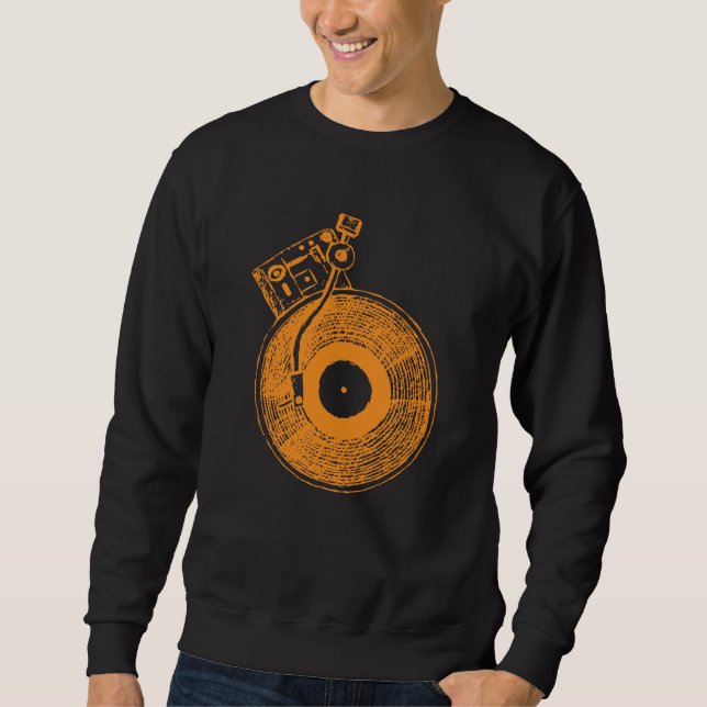 Sweatshirt Cadeau de musique de Tourne-disque de joueur de (Devant)