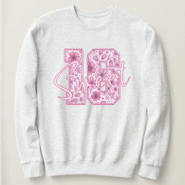 Sweatshirt Cadeau élégant pour filles de 16 ans à fleurs rose
