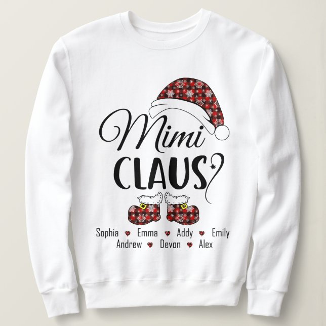 Sweatshirt Cadeau Mimi Claus Pour Noël (Design devant)