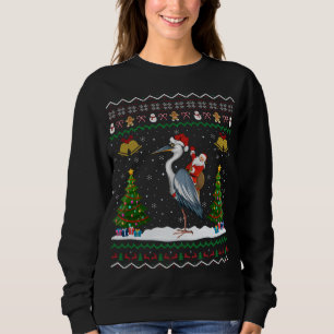 Sweatshirt Cadeau Père Noël Riding Heron Heron Bird Xmas