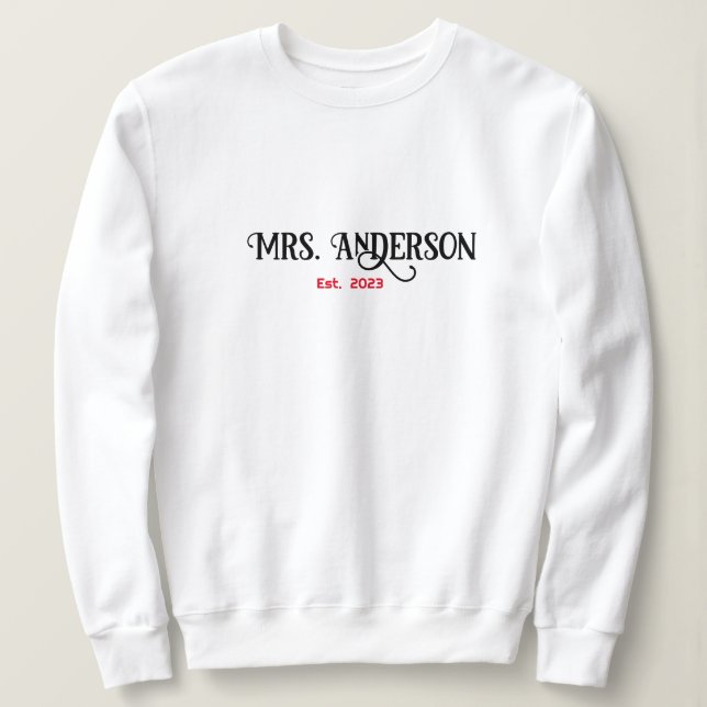 Sweatshirt Cadeau Personnalisé pour la Mariée, Cadeau pour un (Design devant)