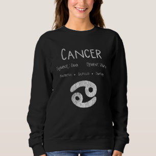 Sweatshirt Cadeau Rétro Signe du Zodiaque Cancer pour Amateur