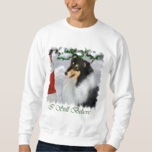 Sweatshirt Cadeaux de Noël Collie Rosée Tri-Color