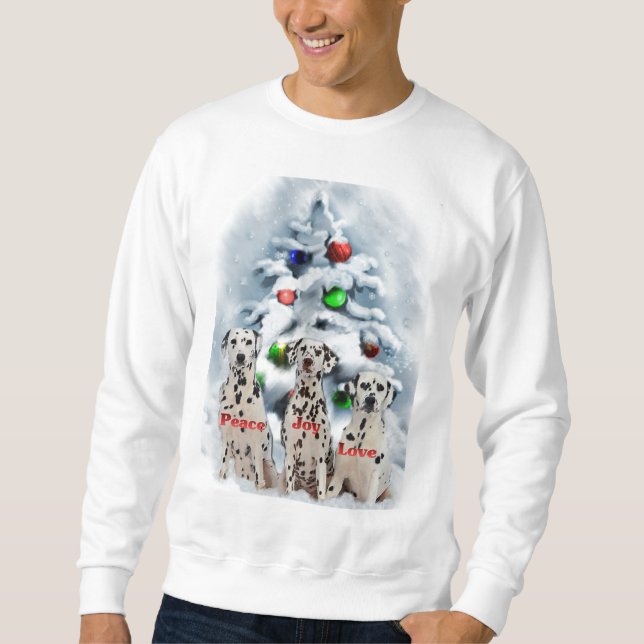 Sweatshirt Cadeaux de Noël dalmate (Devant)