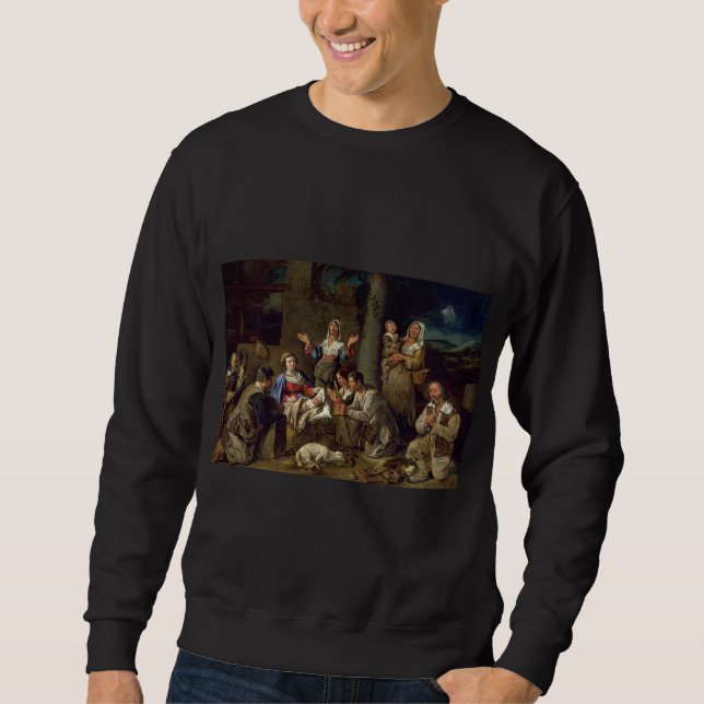 Sweatshirt Cadeaux de scène de nativité pour Noël (Devant)